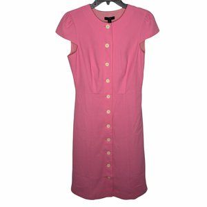 J. Crew Pink Midi Dress with Button Detail